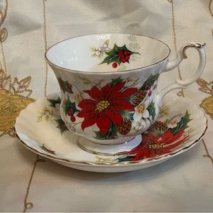 Royal Albert Poinsettia Teacup and Saucer England